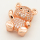 Brass Micro Pave Cubic Zirconia Slide Charms,Bear,Rose Golden,14x17mm,Hole:2x10mm,about 3 g/pc,5 pcs/package,XFB00063aakl-L002