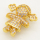 Brass Micro Pave Cubic Zirconia Slide Charms,Gril,Golden,16x18mm,Hole:2x10mm,about 2 g/pc,5 pcs/package,XFB00071aakl-L002