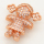 Brass Micro Pave Cubic Zirconia Slide Charms,Gril,Rose Golden,16x18mm,Hole:2x10mm,about 2 g/pc,5 pcs/package,XFB00072aakl-L002