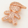 Brass Micro Pave Cubic Zirconia Slide Charms,Boy,Rose Golden,14x18mm,Hole:2x10mm,about 2 g/pc,5 pcs/package,XFB00082aakl-L002