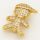 Brass Micro Pave Cubic Zirconia Slide Charms,Boy,Golden,14x18mm,Hole:2x10mm,about 2 g/pc,5 pcs/package,XFB00084aakl-L002