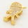 Brass Micro Pave Cubic Zirconia Slide Charms,Boy,Golden,12x16mm,Hole:2x10mm,about 2 g/pc,5 pcs/package,XFB00088baka-L002