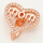 Brass Micro Pave Cubic Zirconia Slide Charms,Heart,Mom,Rose Golden,15x15mm,Hole:2x10mm,about 2 g/pc,5 pcs/package,XFB00159aajl-L002
