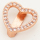 Brass Micro Pave Cubic Zirconia Slide Charms,Heart,Rose Golden,15x15mm,Hole:2x10mm,about 2 g/pc,5 pcs/package,XFB00164avja-L002