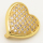 Brass Micro Pave Cubic Zirconia Slide Charms,Heart,Golden,15x15mm,Hole:2x10mm,about 2 g/pc,5 pcs/package,XFB00169baka-L002