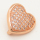 Brass Micro Pave Cubic Zirconia Slide Charms,Heart,Rose Golden,15x15mm,Hole:2x10mm,about 2 g/pc,5 pcs/package,XFB00171baka-L002