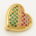 Brass Micro Pave Cubic Zirconia Slide Charms,Heart,Golden,15x15mm,Hole:2x10mm,about 2 g/pc,5 pcs/package,XFB00174aakl-L002