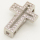 Brass Micro Pave Cubic Zirconia Slide Charms,Cross,Silver Color,14x19mm,Hole:2x10mm,about 2 g/pc,5 pcs/package,XFB00189baka-L002