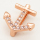 Brass Micro Pave Cubic Zirconia Slide Charms,Anchor,Rose Golden,13x14mm,Hole:2x10mm,about 1 g/pc,5 pcs/package,XFB00199avja-L002