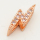 Brass Micro Pave Cubic Zirconia Slide Charms,Lightning,Rose Golden,5x14mm,Hole:2x10mm,about 1 g/pc,5 pcs/package,XFB00205avja-L002