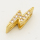 Brass Micro Pave Cubic Zirconia Slide Charms,Lightning,Golden,5x14mm,Hole:2x10mm,about 1 g/pc,5 pcs/package,XFB00207avja-L002