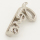 Brass Slide Charms,Love,Silver Color,14x8mm,Hole:2x10mm,about 1 g/pc,5 pcs/package,XFB00231vail-L002