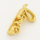 Brass Slide Charms,Love,Golden,14x8mm,Hole:2x10mm,about 1 g/pc,5 pcs/package,XFB00233vail-L002