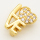 Brass Micro Pave Cubic Zirconia Slide Charms,Heart,Love,Golden,10x13mm,Hole:2x10mm,about 1 g/pc,5 pcs/package,XFB00236avja-L002