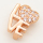 Brass Micro Pave Cubic Zirconia Slide Charms,Heart,Love,Rose Golden,10x13mm,Hole:2x10mm,about 1 g/pc,5 pcs/package,XFB00237avja-L002