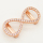 Brass Micro Pave Cubic Zirconia Slide Charms,Infinity,Rose Golden,28x12mm,Hole:2x10mm,about 2 g/pc,5 pcs/package,XFB00243avja-L002
