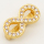 Brass Micro Pave Cubic Zirconia Slide Charms,Infinity,Golden,14x8mm,Hole:2x10mm,about 1 g/pc,5 pcs/package,XFB00246vail-L002