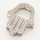 Brass Micro Pave Cubic Zirconia Slide Charms,Palm,Silver Color,17x20mm,Hole:2x10mm,about 2 g/pc,5 pcs/package,XFB00257aajl-L002