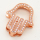 Brass Micro Pave Cubic Zirconia Slide Charms,Palm,Rose Golden,17x20mm,Hole:2x10mm,about 2 g/pc,5 pcs/package,XFB00258aajl-L002