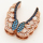 Brass Micro Pave Cubic Zirconia Turquoise Slide Charms,Wings,Rose Golden,19x21mm,Hole:2x10mm,about 3 g/pc,5 pcs/package,XFB00266vbnb-L002