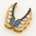 Brass Micro Pave Cubic Zirconia Turquoise Slide Charms,Wings,Golden,19x21mm,Hole:2x10mm,about 3 g/pc,5 pcs/package,XFB00268vbnb-L002