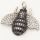Brass Micro Pave Cubic Zirconia Pendants,Bee,Silver Color,18x22mm,Hole:2mm,about 2.5 g/pc,5 pcs/package,XFCO00327vbnb-L002