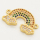 Brass Micro Pave Cubic Zirconia Links Connectors,Rainbow,Golden,18x12mm,Hole:1.5mm,about 1.5g/pc,5 pcs/package,XFCO00663ablb-L002