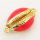 Brass Enamel Links Connectors,Conch,Golden,Red,17x12mm,Hole:1.5mm,about 2.5g/pc,5 pcs/package,XFCO00767vaia-L002