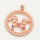 Brass Micro Pave Cubic Zirconia Pendant,Boys and Girls,Rose Golden,28mm,Hole:3x4mm,about 5g/pc,5 pcs/package,XFPC00044bhva-L002