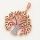 Brass Micro Pave Cubic Zirconia Turquoise Pendant,Tree,Rose Golden,26x26mm,Hole:3x4mm,about 4g/pc,5 pcs/package,XFPC00090bhva-L002