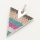 Brass Micro Pave Cubic Zirconia Turquoise Pendant,Triangle,Silver Color,28x34mm,Hole:4x5mm,about 4.5g/pc,5 pcs/package,XFPC00093vhmv-L002