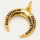 Brass Micro Pave Cubic Zirconia Pendant,Horn,Golden,16mm,Hole:3mm,about 1g/pc,5 pcs/package,XFPC00127aajl-L002