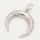 Brass Micro Pave Cubic Zirconia Pendant,Horn,Silver Color,16mm,Hole:3mm,about 1g/pc,5 pcs/package,XFPC00137avja-L002