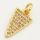 Brass Micro Pave Cubic Zirconia Pendant,Triangle,Golden,8x14mm,Hole:3mm,about 0.5g/pc,5 pcs/package,XFPC00150aajl-L002