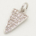 Brass Micro Pave Cubic Zirconia Pendant,Triangle,Silver Color,8x14mm,Hole:3mm,about 0.5g/pc,5 pcs/package,XFPC00151aajl-L002