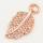 Brass Micro Pave Cubic Zirconia Pendant,Leaves,Rose Golden,10x18mm,Hole:3mm,about 1.5g/pc,5 pcs/package,XFPC00156aajl-L002
