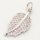 Brass Micro Pave Cubic Zirconia Pendant,Leaves,Silver Color,10x18mm,Hole:3mm,about 1.5g/pc,5 pcs/package,XFPC00157aajl-L002