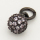 Brass Micro Pave Cubic Zirconia Pendant,Ball,Black,6mm,Hole:3mm,about 0.5g/pc,5 pcs/package,XFPC00166baka-L002