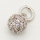 Brass Micro Pave Cubic Zirconia Pendant,Ball,Silver Color,6mm,Hole:3mm,about 0.5g/pc,5 pcs/package,XFPC00167baka-L002