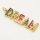 Brass Micro Pave Cubic Zirconia Pendant,Strip,DREAM,Golden,9x30mm,Hole:3mm,about 2.5g/pc,5 pcs/package,XFPC00175vbmb-L002