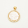 Brass Micro Pave Cubic Zirconia Shell Pendant,Flat Round,Religion,Golden,18.5mm,Hole:5x4mm,about 2.5g/pc,5 pcs/package,XFPC00191vbnl-L002