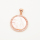 Brass Micro Pave Cubic Zirconia Shell Pendant,Flat Round,Religion,Rose Golden,18.5mm,Hole:5x4mm,about 2.5g/pc,5 pcs/package,XFPC00192vbnl-L002