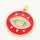 Brass Micro Pave Cubic Zirconia Enamel Pendant,Flat Round,Devil's eye,Golden,Red,20mm,Hole:3mm,about 2.5g/pc,5 pcs/package,XFPC00216baka-L002