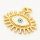 Brass Enamel Pendant,Devil's eye,Golden,White,17x20.5mm,Hole:3mm,about 1.5g/pc,5 pcs/package,XFPC00219avja-L002