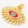 Brass Enamel Pendant,Devil's eye,Golden,Red,17x20.5mm,Hole:3mm,about 1.5g/pc,5 pcs/package,XFPC00220avja-L002