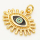 Brass Enamel Pendant,Devil's eye,Golden,Black,17x20.5mm,Hole:3mm,about 1.5g/pc,5 pcs/package,XFPC00221avja-L002
