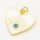 Brass Enamel Pendant,Heart,Devil's eye,Golden,White,17.5x18mm,Hole:3mm,about 2g/pc,5 pcs/package,XFPC00224avja-L002
