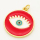 Brass Enamel Pendant,Devil's eye,Golden,Red,18mm,Hole:3mm,about 2.5g/pc,5 pcs/package,XFPC00245avja-L002