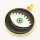 Brass Enamel Pendant,Devil's eye,Golden,Black,18mm,Hole:3mm,about 2.5g/pc,5 pcs/package,XFPC00247avja-L002