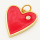 Brass Cubic Zirconia Enamel Pendant,Heart,Golden,Red,18x16mm,Hole:4mm,about 1.5g/pc,5 pcs/package,XFPC00263aajl-L002